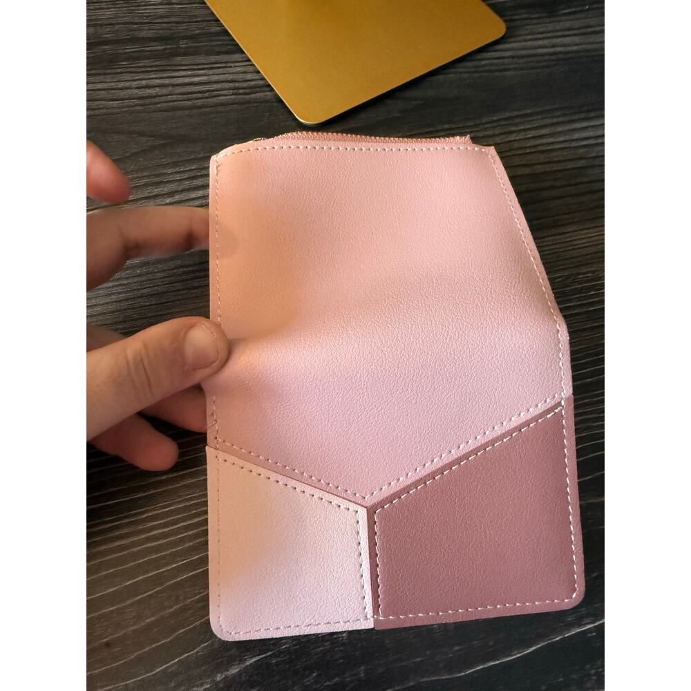 Designer L Baby Pink Small Patchwork Fashion Envelope Wallet - Picture 3 of 6